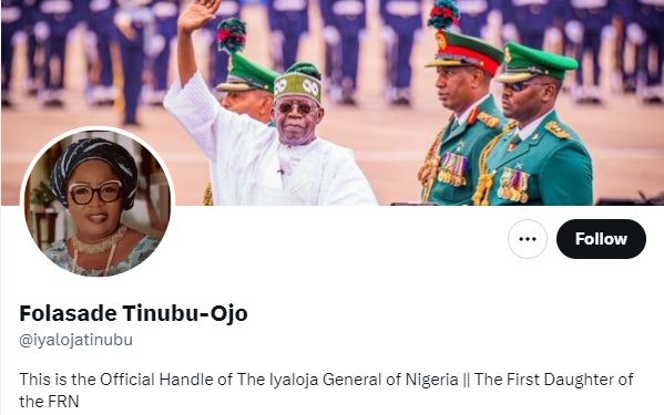Tinubu’s daughter updates Twitter bio, adds ‘First daughter of FRN’