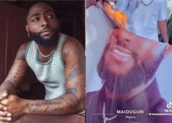 Youths burn down Davido’s poster in Maiduguri, demand apology over ‘offensive’ video