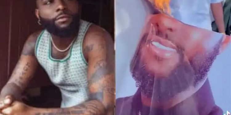 Youths burn down Davido’s poster in Maiduguri, demand apology over ‘offensive’ video