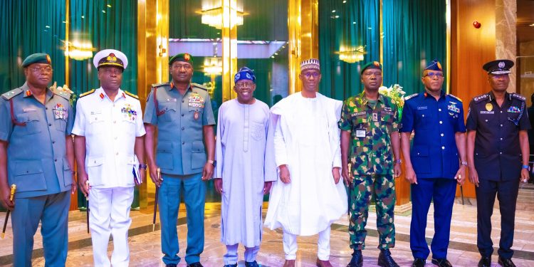 JUST IN: Tinubu decorates service chiefs with new ranks
