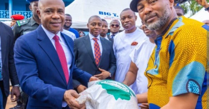 Gov. Mbah flags off palliatives distribution in Enugu State