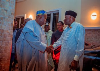 Jonathan visits APC Chairman, Ganduje, in Abuja
