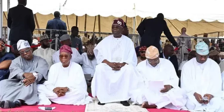 Tinubu observes Eid el-Fitr prayer in Lagos, urges religious tolerance