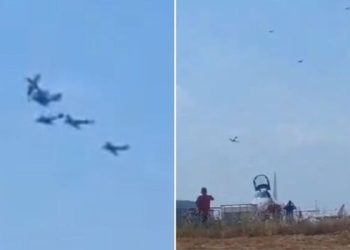 Pilot dies after planes collide at Portugal air show