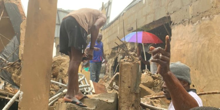 Newly-constructed 2-storey building collapses in Lagos