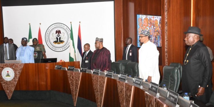 Buhari, Jonathan in, OBJ absent as Tinubu holds first Council of State Meeting