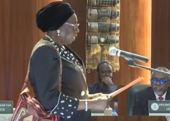 Seyi Tinubu’s presence at CJN’s swearing-in sparks reactions