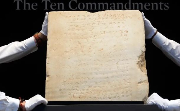 Stone tablet with 10 Commandments engraving sells for $5m