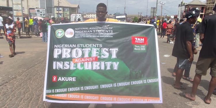 Ondo students protest rising insecurity