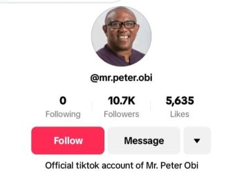 Peter Obi opens TikTok account