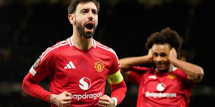 Bruno Fernandes hat-trick sends Man Utd into Europa League quarter-finals