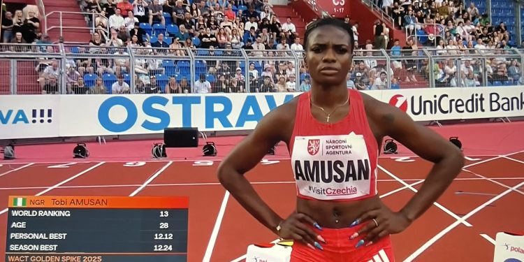 Tobi Amusan wins Ostrava Golden Spike with 12.45s finish