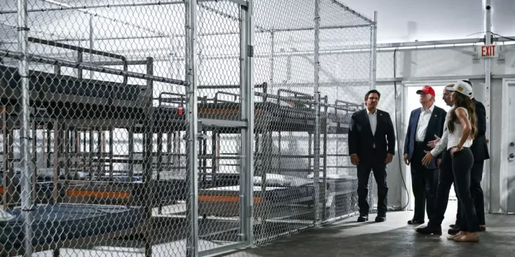 Trump visits ‘Alligator Alcatraz’ detention facility, warns migrants against escape plans