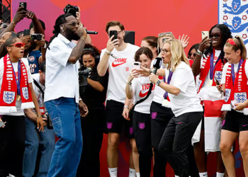 Burna Boy performs at England’s Euro 2025 trophy parade