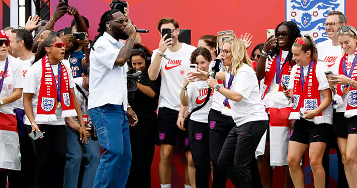 Burna Boy performs at England’s Euro 2025 trophy parade