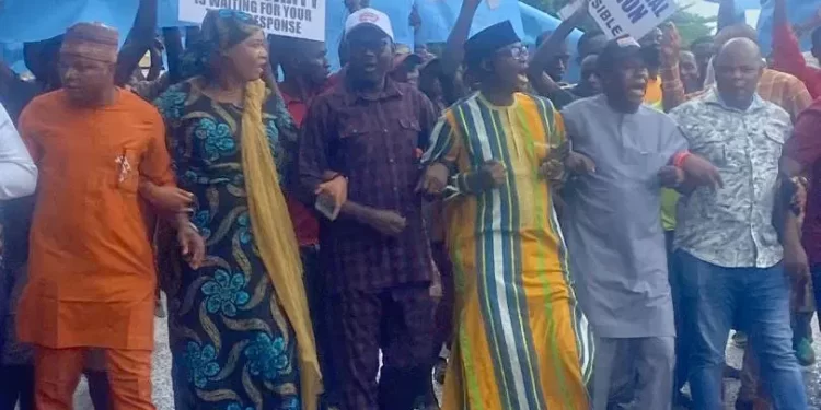 Bye-elections: Protesters storm INEC HQ, demand restoration of LP candidates