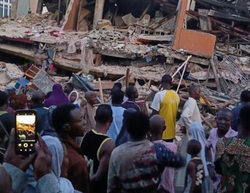 BREAKING: Two-storey building collapses in Lagos