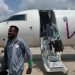 Super Eagles land in Uyo after emergency stop in Angola