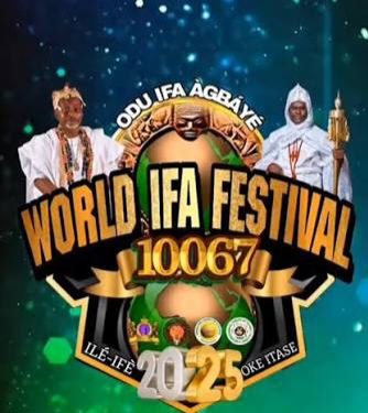 APC chieftain in Iboro Community, custodian of Ogun deity, Chief Olushina Olaniyi joins Ooni of Ife, others in celebrating 2025 World Ifa Festival