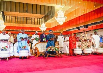 Gowon, Obasanjo, Ooni of Ife attend Aso Villa carol service