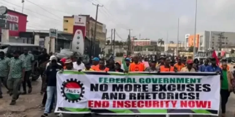 NLC stages protest in Lagos, Abuja, Enugu over insecurity