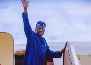 Tinubu departs for three-state tour on Obasanjo-era jet