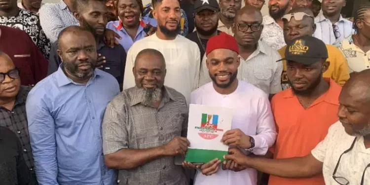 Umahi’s son Osborne, picks LG chairmanship form in Ebonyi