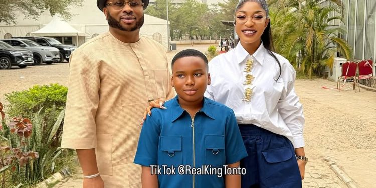 Tonto Dikeh reunites son with Churchill after decade-long split