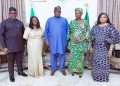 L-R: Deputy Director,  Legal and Regulatory Services, Nigerian Communications Commission (NCC) Lawrence Abang; Plateau State Deputy Governor, Josephine Piyo; Executive Governor,  Plateau State Caleb Mutfwang; Executive Commissioner Stakeholder Management,  NCC, Rimini Makama; Director,  Digital Economy, NCC, Helen Obi during the Commission’s courtesy visit on the Plateau State Governor in Jos, Plateau State