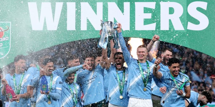 Man City win Carabao Cup as Arsenal’s quadruple dream collapses