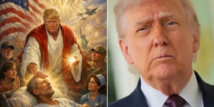 Trump deletes image of himself as Jesus-like saviour after backlash