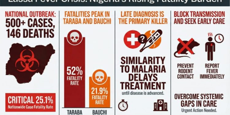 Lassa fever death toll hits 146 as Bauchi, Taraba top fatality chart