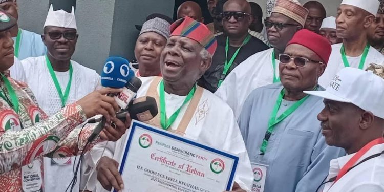 PDP faction ratifies Jonathan as 2027 presidential candidate