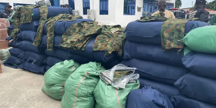 Police intercept truckload of military uniforms, drugs in Lagos