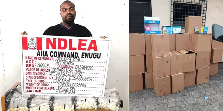 Italy-based bizman excretes 98 cocaine wraps at Enugu Airport