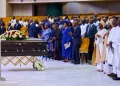 Osinbajo, Fashola, Ajimobi’s wife, others attend Kemi Adeosun’s husband’s burial service