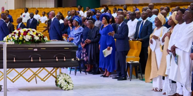 Osinbajo, Fashola, Ajimobi’s wife, others attend Kemi Adeosun’s husband’s burial service